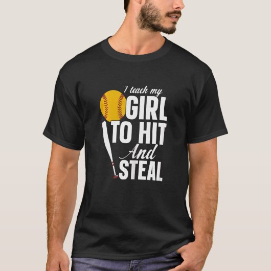 Vrouwen Softbal Mama Ik leer mijn meisje te slaan  T-shirt (Voorkant)