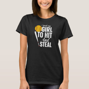 Vrouwen Softbal Mama Ik leer mijn meisje te slaan  T-shirt