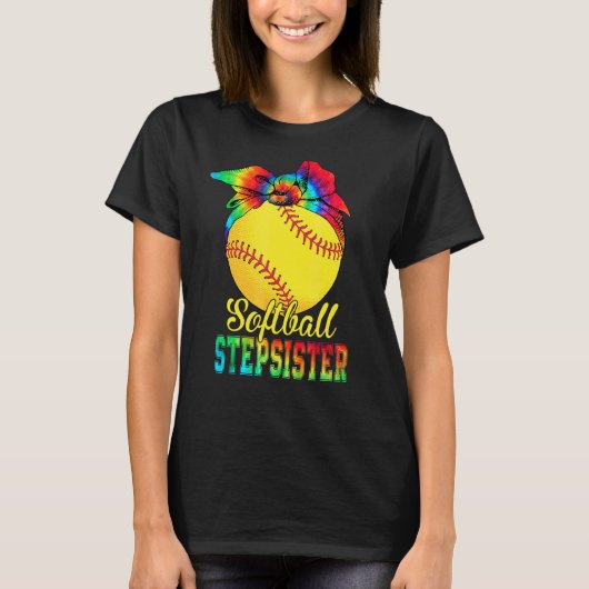 Vrouwen Softbal Stepzus Tie Dye Softbal Moeder T-shirt (Voorkant)