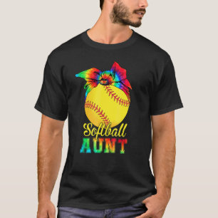 Vrouwen Softbal Tante Tie Dye Softbal Moeder's Da T-shirt