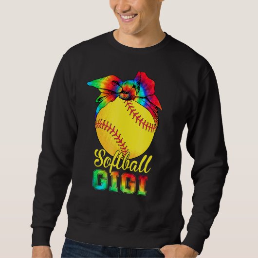 Vrouwen Softball Gigi Tie Dye Softball Moeder's Da Trui (Voorkant)