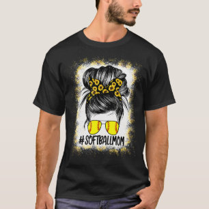 Vrouwen Softball Ma Life Zonnebloem Bleken Moeders T-shirt