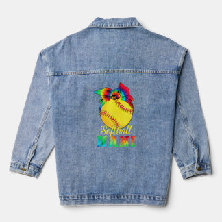 Vrouwen Softball Nani Tie Dye Softball Moeder's Da Denim Jacket