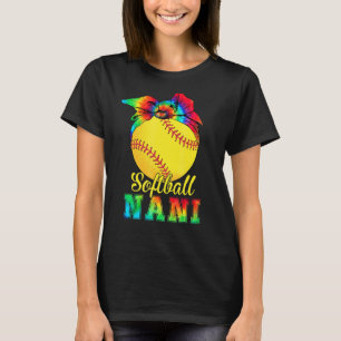 Vrouwen Softball Nani Tie Dye Softball Moeder's Da T-shirt