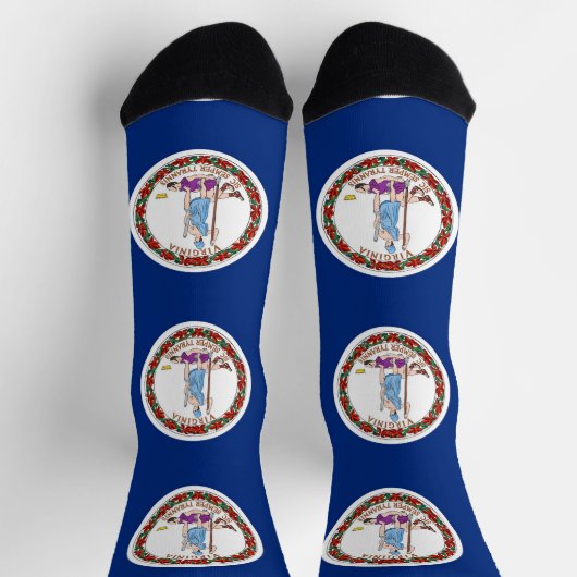 Vrouwen sokken met vlag van Virginia, VS. (Top)