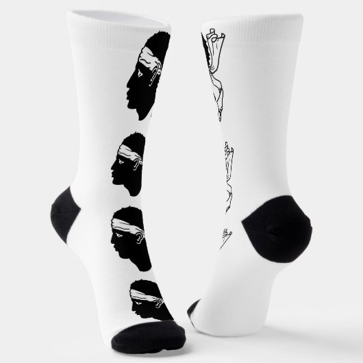 Vrouwen sokken onder de vlag van Corsica, Frankrij (Gebogen)