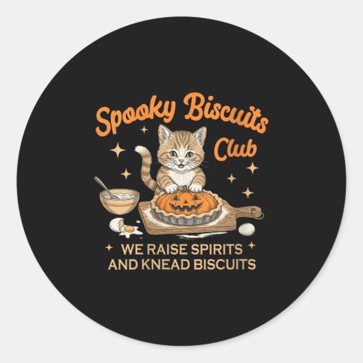 Vrouwen Soky Biscuits Club Halloween Bakken Bakker Ronde Sticker (Voorkant)