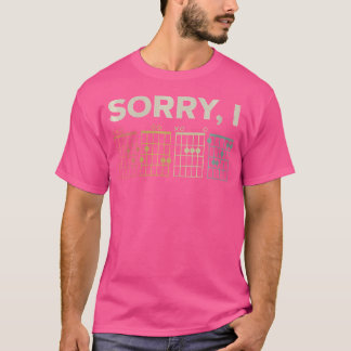 Vrouwen Sorry I-DGAF Gitaar Grappig Verborgen Beri T-shirt