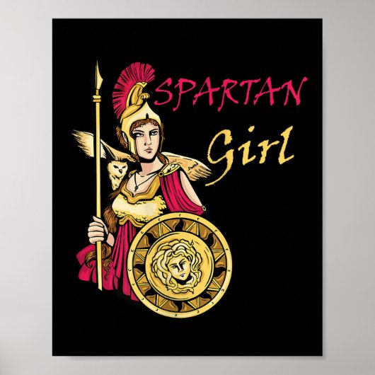 Vrouwen Spartaans Meisje Leonidas Sparta Warrior G Poster (Voorkant)