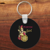 Vrouwen Spartaans Meisje Leonidas Sparta Warrior G Sleutelhanger (Voorkant)