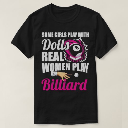 Vrouwen spelen Billiards Player Pool Billiard T-shirt (Design voorkant)