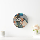 Vrouwen spelen met  Japanse druk met katten Ronde Klok (Huis)