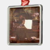 Vrouwen spelen piano metalen ornament (Links)