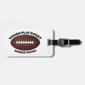 Vrouwen spelen Rugby, Chicks Watch Bagagelabel (Voorkant horizontaal)