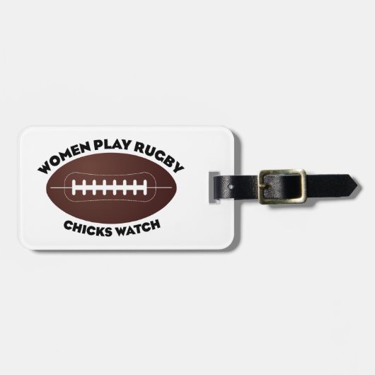 Vrouwen spelen Rugby, Chicks Watch Bagagelabel (Voorkant horizontaal)