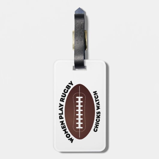 Vrouwen spelen Rugby, Chicks Watch Bagagelabel (Achterkant verticaal)