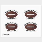 Vrouwen spelen Rugby, Chicks Watch Ovale Sticker (Vel)