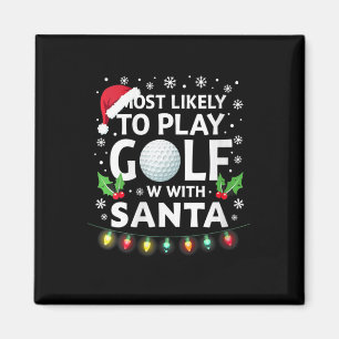 Vrouwen spelen waarschijnlijk golf met Santa-famil Magneet