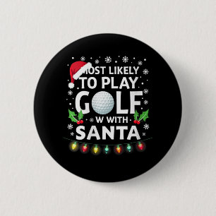 Vrouwen spelen waarschijnlijk golf met Santa-famil Ronde Button 5,7 Cm