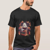 Vrouwen  Spook Boek Lezen Pompoen Gothic H T-shirt (Voorkant)