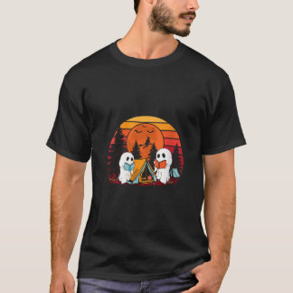 Vrouwen Spook Camping Leesboek Lover Halloween T-shirt