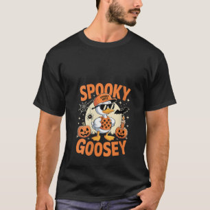 Vrouwen Spooky Goosey Halloween Goose Gekke Dab Ha T-shirt