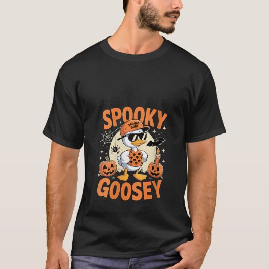 Vrouwen Spooky Goosey Halloween Goose Gekke Dab Ha T-shirt (Voorkant)