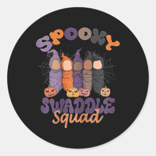 Vrouwen Spooky Swaddle Squad Moeder Ronde Sticker