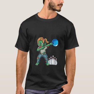 Vrouwen Spooky Vrouw Zombie Bowling League Team Gi T-shirt