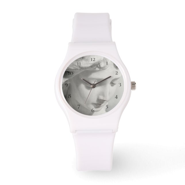 *~* Vrouwen Sportief Marmer Wit Mooie Engel Horloge (Voorkant)