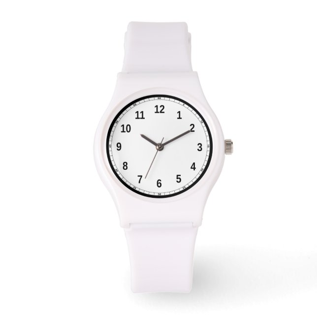 Vrouwen Sporty White Silicon Watch Horloge (Voorkant)