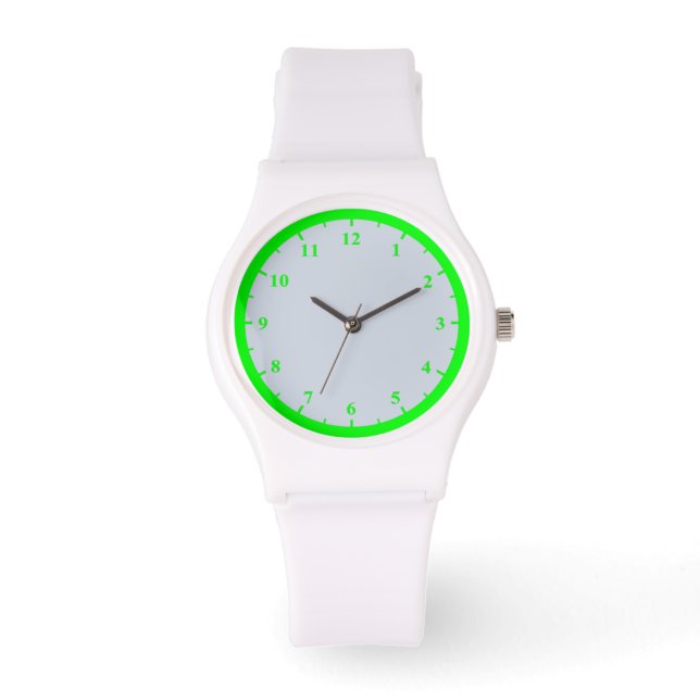 Vrouwen Sporty White Silicon Watch Horloge (Voorkant)