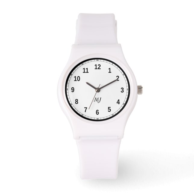 Vrouwen Sporty White Silicon Watch Horloge (Voorkant)
