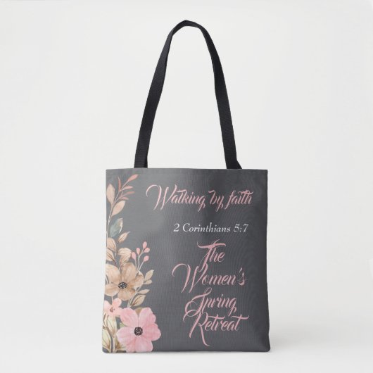 Vrouwen Spring Retreat Wildflower Roze Christelijk Tote Bag (Voorkant)