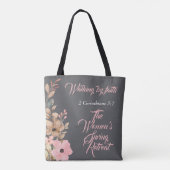 Vrouwen Spring Retreat Wildflower Roze Christelijk Tote Bag (Achterkant)