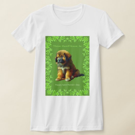 Vrouwen St. Patricks Dag Tibetaanse Mastiff Puppy  T-shirt (Laagn)