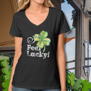 Vrouwen St. Patrick's Day Black Shamrock T-shirt