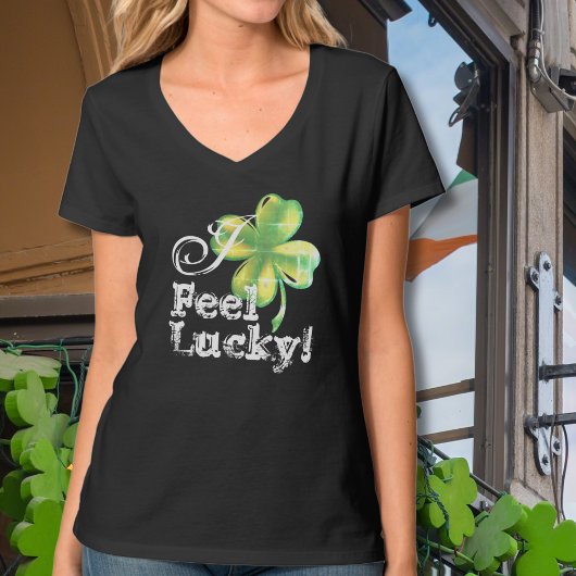 Vrouwen St. Patrick's Day Black Shamrock T-shirt