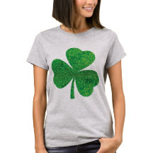 Vrouwen St. Patrick's Day Glitter Shamrock T-shirt
