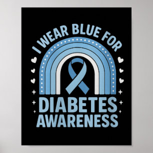 Vrouwen staan sterk in het blauw voor diabetesbewu poster