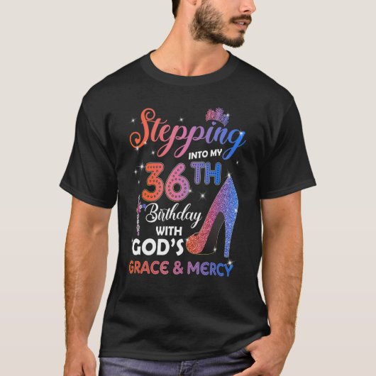 Vrouwen stappen in mijn 36e verjaardag pompen 36 j t-shirt (Voorkant)