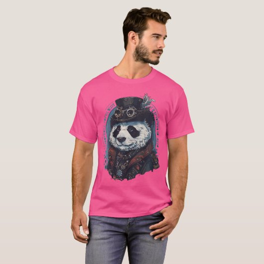 Vrouwen Steam Punk Pandabear Steampunk Art T-shirt (Voorkant volledig)