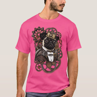 Vrouwen Steampunk Pugs Art Pug Dogs Lovers  T-shirt