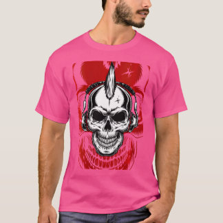 Vrouwen Steampunk schedel met koptelefoon Cyber Sk T-shirt
