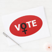 Vrouwen stemmen - Feministisch stemrecht Politieke Ovale Sticker (Envelop)