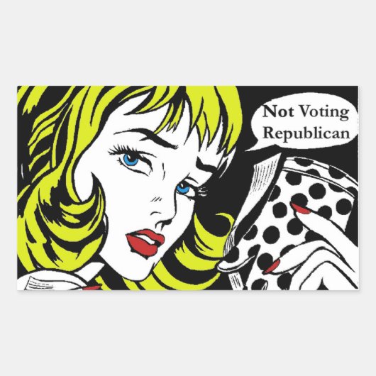 VROUWEN STEMMEN NIET OP REPUBLIKEINSE VIERKANTE ST RECHTHOEKIGE STICKER (Voorkant)
