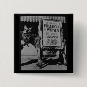 Vrouwen stemmen republikeins vierkante button 5,1 cm