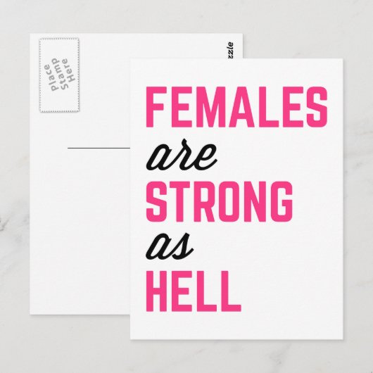 Vrouwen Sterke Hell Gym Quote Briefkaart (Voorkant / Achterkant)