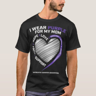 Vrouwen steunen mij Paars voor mijn moeder Pancrea T-shirt