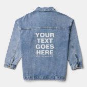 Vrouwen Stijlvolle Sjabloon Modern Big Bold Font Denim Jacket (Achterkant)